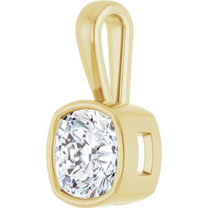 14K Yellow Gold 9x9 mm Cushion Charm/Pendant Mounting – image 3