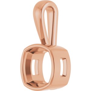 10K Rose Gold 9x9 mm Cushion Charm/Pendant Mounting – image 4