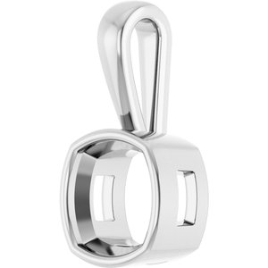 14K X1 White Gold 9x9 mm Cushion Charm/Pendant Mounting – image 4