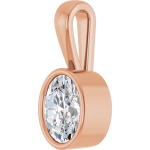 14K Rose Gold 8x6 mm Oval Charm/Pendant Mounting – image 3