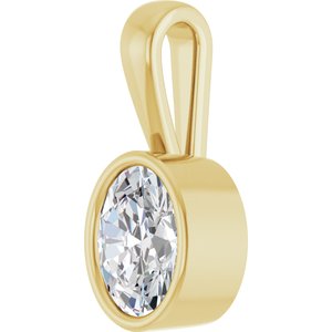 18K Yellow Gold 8x6 mm Oval Charm/Pendant Mounting – image 3