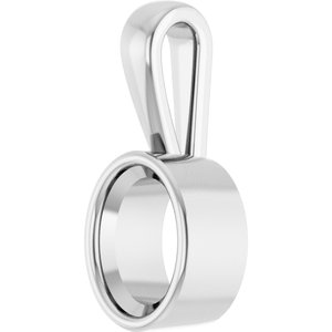 Platinum 8x6 mm Oval Charm/Pendant Mounting – image 4