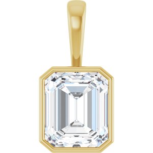 10K Yellow Gold 13x11 mm Emerald Charm/Pendant Mounting
