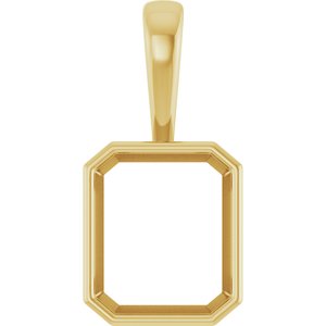 18K Yellow Gold 13x11 mm Emerald Charm/Pendant Mounting – image 2