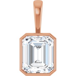 18K Rose Gold 13x11 mm Emerald Charm/Pendant Mounting