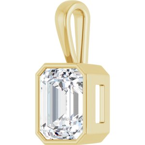 14K Yellow Gold 13x11 mm Emerald Charm/Pendant Mounting – image 3