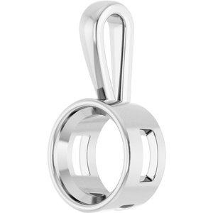 18K White Gold 12 mm Round Charm/Pendant Mounting – image 4