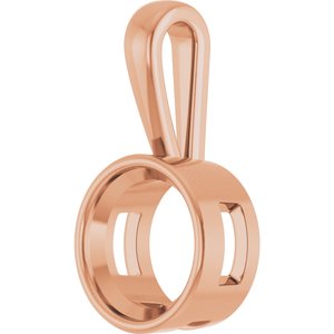 18K Rose Gold 12 mm Round Charm/Pendant Mounting – image 4