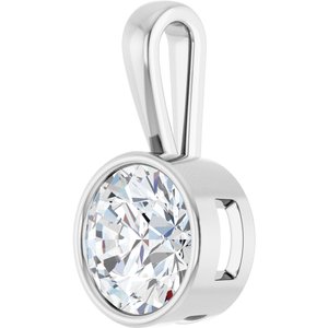18K White Gold 12 mm Round Charm/Pendant Mounting – image 3