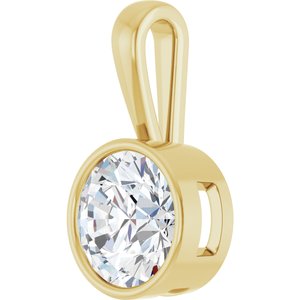 18K Yellow Gold 12 mm Round Charm/Pendant Mounting – image 3