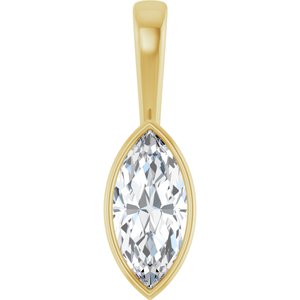 10K Yellow Gold 15x7 mm Marquise Charm/Pendant Mounting