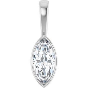 10K White Gold 15x7 mm Marquise Charm/Pendant Mounting