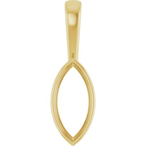 10K Yellow Gold 15x7 mm Marquise Charm/Pendant Mounting – image 2