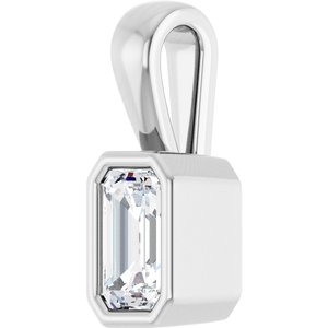 Continuum Sterling Silver 5x3 mm Emerald Charm/Pendant Mounting – image 3