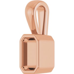 10K Rose Gold 5x3 mm Emerald Charm/Pendant Mounting – image 4