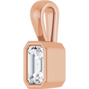 10K Rose Gold 5x3 mm Emerald Charm/Pendant Mounting – image 3