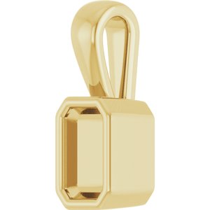 10K Yellow Gold 5x3 mm Emerald Charm/Pendant Mounting – image 4