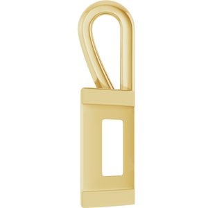 14K Yellow Gold 14x12 mm Emerald Charm/Pendant Mounting – image 6