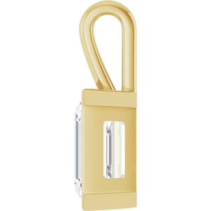 18K Yellow Gold 14x12 mm Emerald Charm/Pendant Mounting – image 5