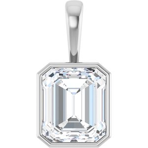 10K X1 White Gold 14x12 mm Emerald Charm/Pendant Mounting