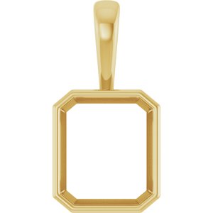 10K Yellow Gold 14x12 mm Emerald Charm/Pendant Mounting – image 2