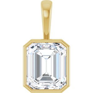 14K Yellow Gold 14x12 mm Emerald Charm/Pendant Mounting