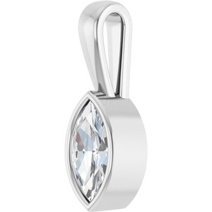 18K X1 White Gold 9x4.5 mm Marquise Charm/Pendant Mounting – image 3