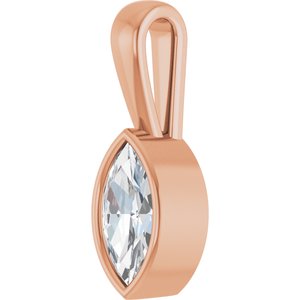 10K Rose Gold 9x4.5 mm Marquise Charm/Pendant Mounting – image 3