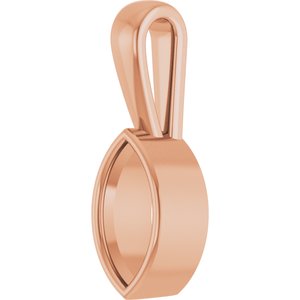 10K Rose Gold 9x4.5 mm Marquise Charm/Pendant Mounting – image 4