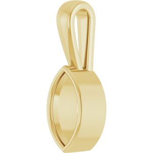 10K Yellow Gold 9x4.5 mm Marquise Charm/Pendant Mounting – image 4