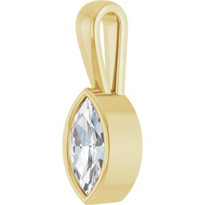 18K Yellow Gold 9x4.5 mm Marquise Charm/Pendant Mounting – image 3