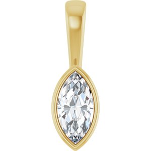 18K Yellow Gold 9x4.5 mm Marquise Charm/Pendant Mounting