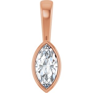 10K Rose Gold 9x4.5 mm Marquise Charm/Pendant Mounting