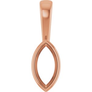 14K Rose Gold 9x4.5 mm Marquise Charm/Pendant Mounting – image 2