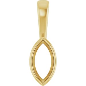 14K Yellow Gold 9x4.5 mm Marquise Charm/Pendant Mounting – image 2