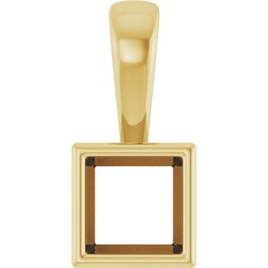 10K Yellow Gold 4.5x4.5 mm Square Charm/Pendant Mounting – image 2