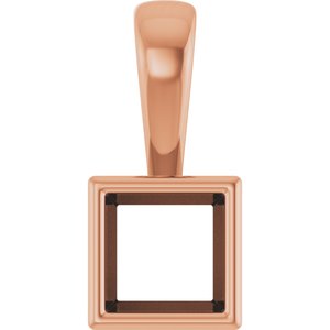 10K Rose Gold 4.5x4.5 mm Square Charm/Pendant Mounting – image 2
