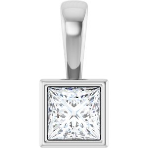 10K White Gold 4.5x4.5 mm Square Charm/Pendant Mounting