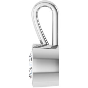 10K White Gold 7.5x7.5 mm Cushion Charm/Pendant Mounting – image 5