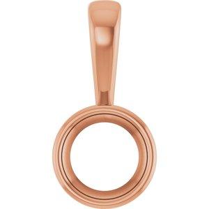 10K Rose Gold 7 mm Round Charm/Pendant Mounting – image 2