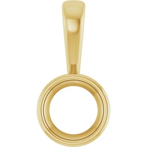 10K Yellow Gold 7 mm Round Charm/Pendant Mounting – image 2