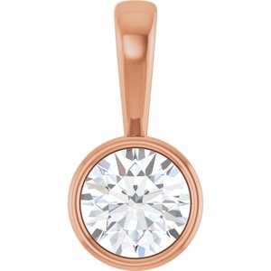 10K Rose Gold 7 mm Round Charm/Pendant Mounting