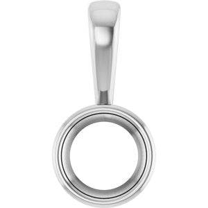 14K White Gold 7 mm Round Charm/Pendant Mounting – image 2