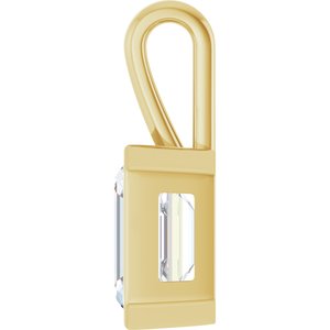 14K Yellow Gold 11x9 mm Emerald Charm/Pendant Mounting – image 5
