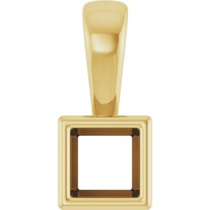 14K Yellow Gold 3.25x3.25 mm Square Charm/Pendant Mounting – image 2