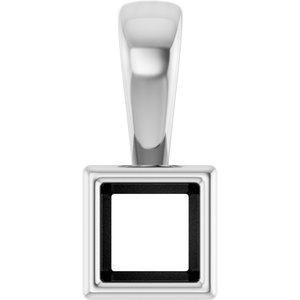 14K X1 White Gold 3.25x3.25 mm Square Charm/Pendant Mounting – image 2