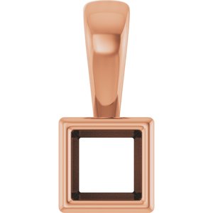 10K Rose Gold 3.25x3.25 mm Square Charm/Pendant Mounting – image 2