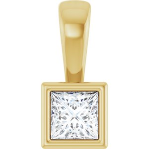 18K Yellow Gold 3.25x3.25 mm Square Charm/Pendant Mounting