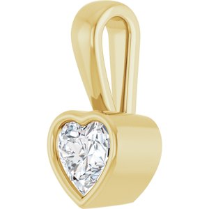 18K Yellow Gold 5x5 mm Heart Charm/Pendant Mounting – image 3