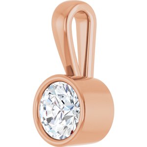 14K Rose Gold 6.5 mm Round Charm/Pendant Mounting – image 3